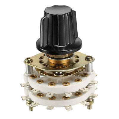 2P6T 2 Pole 6 Position 2 Deck Band Channel Rotary Switch Selector With