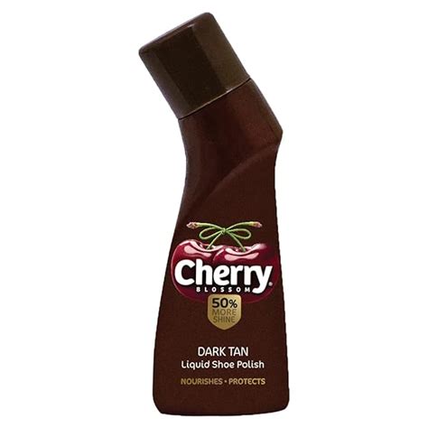 Cherry Blossom Liquid Shoe Polish Dark Tan 75ml 50 More Shine