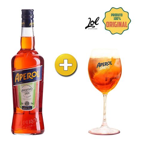 Aperitivo Aperol Garrafa 750ml Taça De Vidro Oficial Em Promoção