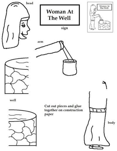 Woman At The Well Coloring Page Preschool Bible Lessons Bible Crafts