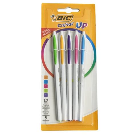 Caneta Esferográfica Bic Cristal Up Colorida 1 2 mm Blister 5 Cores