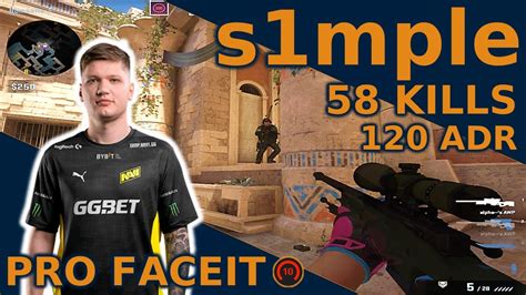 S1mple PLAYS FACEIT W B1t 58 28 PRO FACEIT CSGO POV Highlights