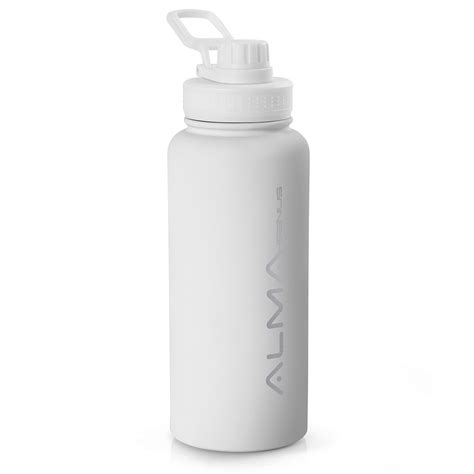 Squeeze Térmico Mayall Aço Inox Branco 1 Litro Alma Genius Alma