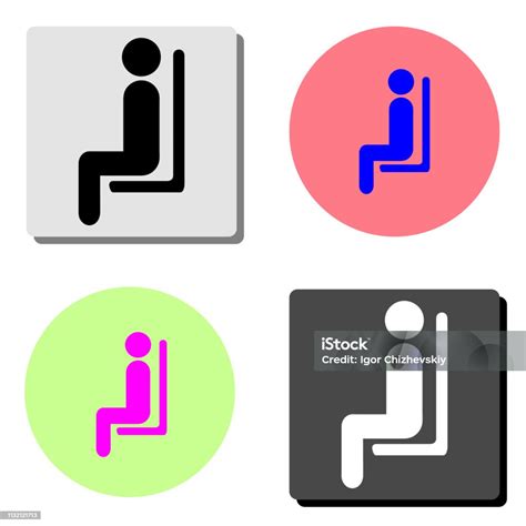 tempat duduk manusia ikon vektor datar ilustrasi stok  gambar