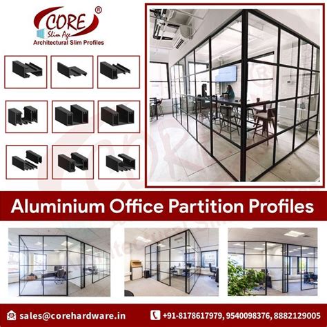 Aluminium Partition With Slim Profile Office Partition Glass Door