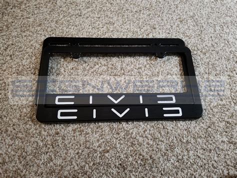 Honda Civic License Plate Frames Style Ii Pair Etsy