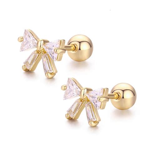 Boucles D Oreilles Noeud En Plaqu Or