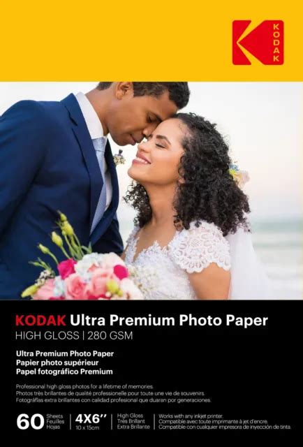 KODAK ULTRA PREMIUM Photo Paper 9891626 Pack De 60 Feuilles De Papier