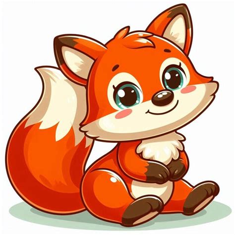 Ilustraci N De Dibujos Animados De Cute Fox Vector Vector Premium