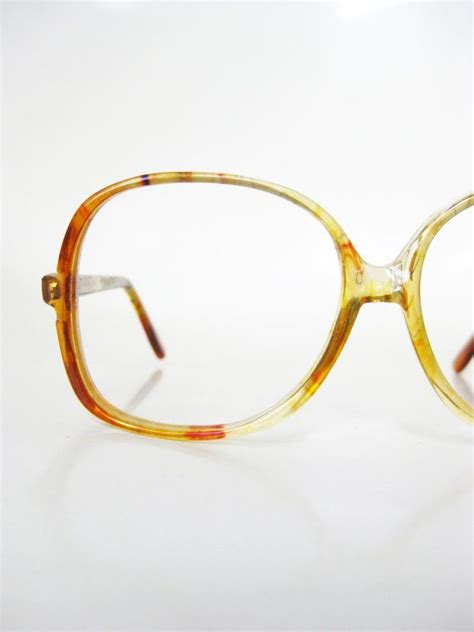 Vintage 1970s Yellow Eyeglasses Womens Ladies Boxy Oversized Etsy Hipster Glasses Retro