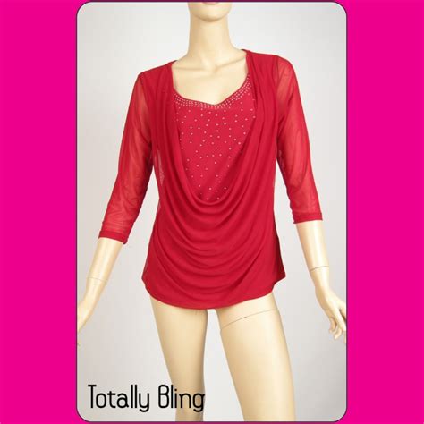 Dressy Red And Silver Glitter Evening Topblouse Size 12 Ebay