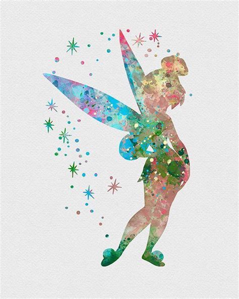 Tinker Bell Watercolor Art They Have A Ton Of Disney Characters