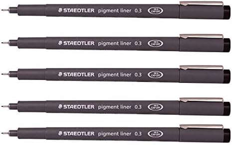 Amazon STAEDTLER Pigment Liner Pack Black 8 Pens Assorted Line