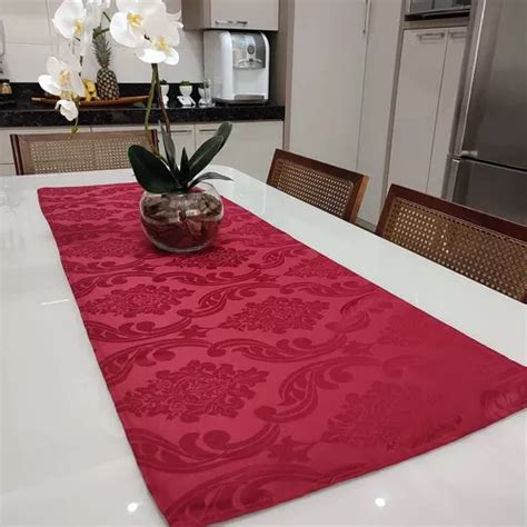 Caminho Trilho De Mesa Tecido Jacquard Mx M Vermelho Mercadolivre