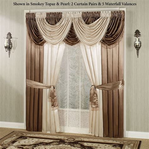 Portia II Poly Satin Waterfall Valance Window Treatments