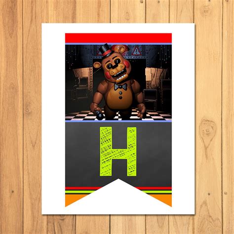 Five Nights At Freddys Happy Birthday Banner Fnaf Etsy