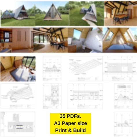 Tiny Twin A Frame Cabin DIY Plans 8x18 Modern Cabin House Architectural