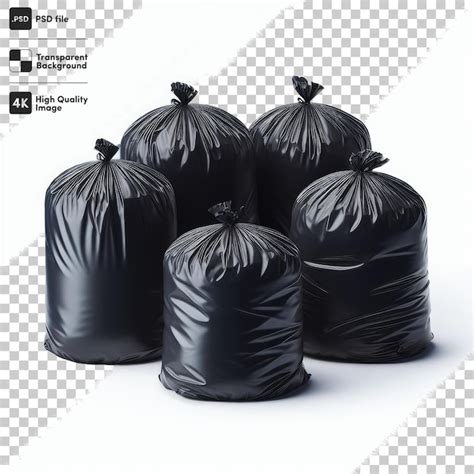 Premium PSD Psd Black Garbage Bag On A Transparent Background