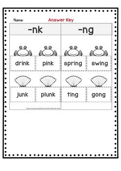 Summer Nk Ng Sorts Glued Sounds Cut And Paste Worksheets By Busy Bee