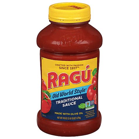 Ragu Sauce Traditional Old World Style 45 Oz Tomato And Basil Pruetts Food