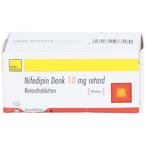 NIFEDIPIN Denk 10 Mg Retard Tabletten 100 St Mit Dem E Rezept Kaufen