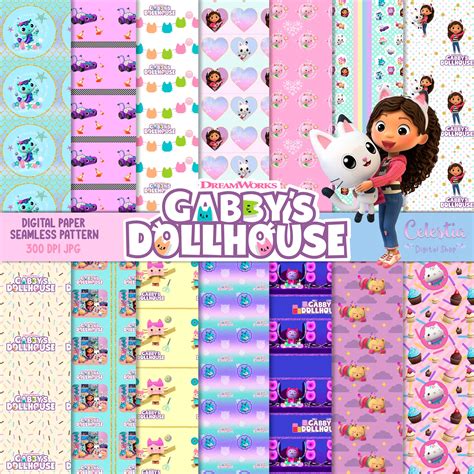 Gabby S Dollhouse Digital Paper Seamless Etsy