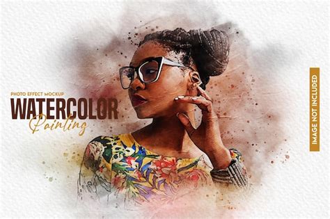 Premium Psd Watercolor Painting Photo Effect Mockup