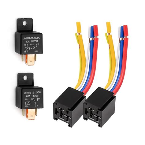 Amazon Vkinman 2 Pcs Relay Harness 5 Pin 5 Wire 80A 12V JD2912 1Z