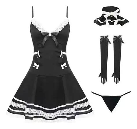 Conjunto De Lingerie Uniforme De Empregada Sexy Parcelamento Sem Juros
