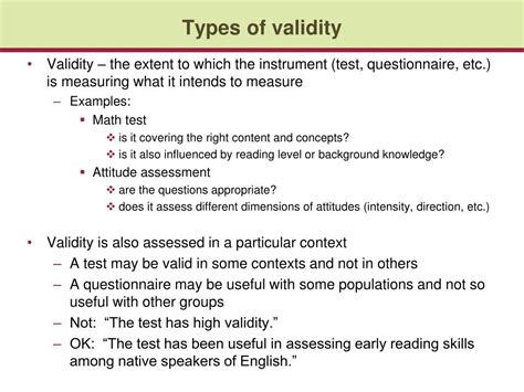 Types Of Validity