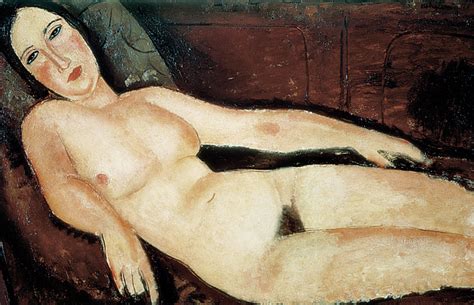 Naked On A Couch Painting By Amedeo Modigliani Sticker By Amedeo
