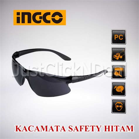 Jual Ingco Kaca Mata Proyek Hitam Pelindung Kerja Tukang Safety