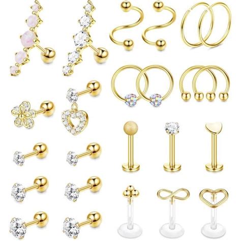 Pcs G Piercing Tragus Acier Chirurgical Piercing Oreille Cartilage