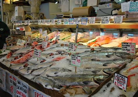 Fish Market at Pike Place in Downtown Seattle, Washington Stock Photo ...