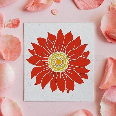 Wholesale FINGERINSPIRE Sunflower Stencils Template 11 8x11 8inch