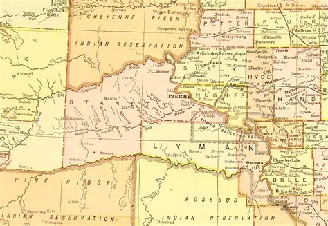 Map South Dakota, 1901