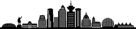 VANCOUVER CANADA Skyline Outline Silhouette VECTOR Svg Eps Etsy