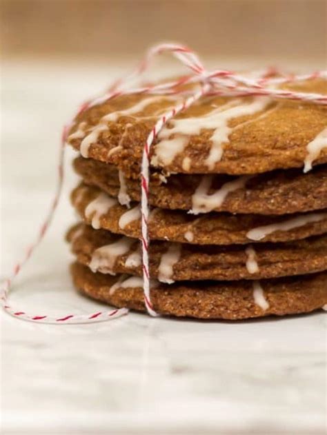 Glazed Crisp Ginger Molasses Cookies Story Nourish And Nestle