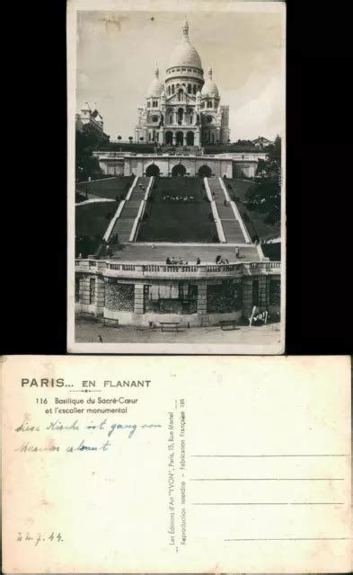 CPA PARIS BASILIQUE du Sacré Cœur et L escalier monumental 1944 EUR 3