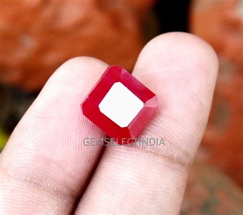 Cts Natural Red Beryl Red Bixbite From Utah Radiant Shape Cgi