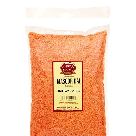 Spicy World Masoor Dal Pound Bag Oz Red Lentils Split All