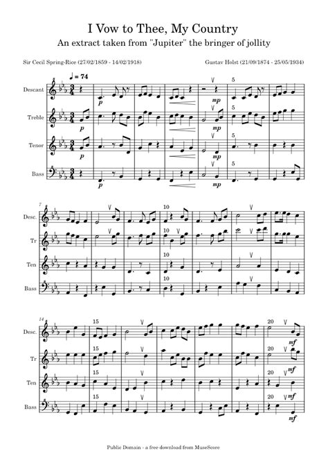 I Vow To Thee My Country Score Satb 17052022 Sheet Music For Recorder