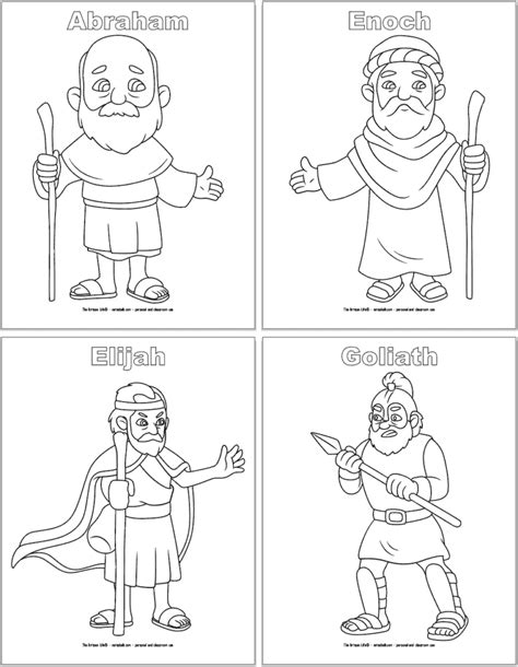 Free Printable Bible Character Coloring Pages for Kids - The Artisan Life