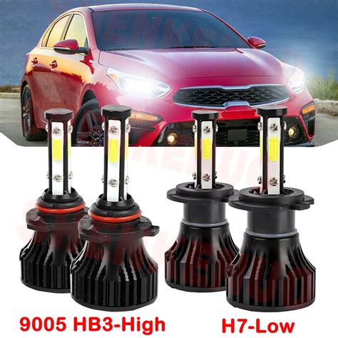 9005 H7 LED Headlight Bulbs For Kia Forte 2017 2018 2019 2020 2021 High