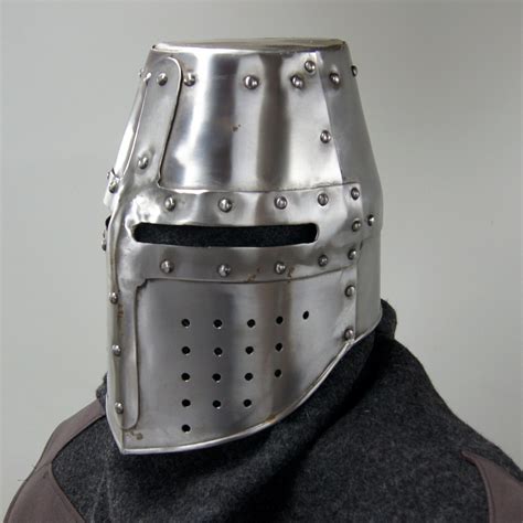 Helmet Crusader Armor Metal Larp Medieval Etsy