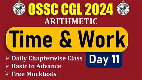 Ossc Cgl Arithmetic Time And Work Day Days