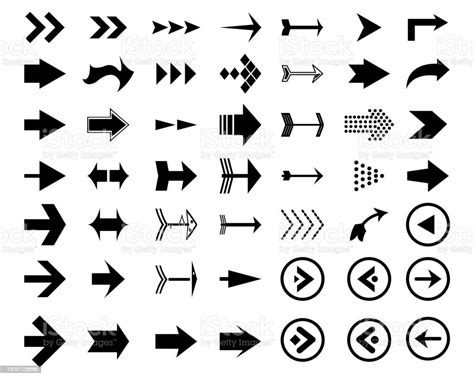 Arrows Icons Vector Collection Cursor Modern Simple Stock Illustration