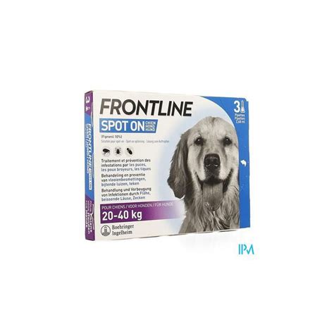 Frontline Spot On Chien 20 40kg Pipet 3x2 68ml