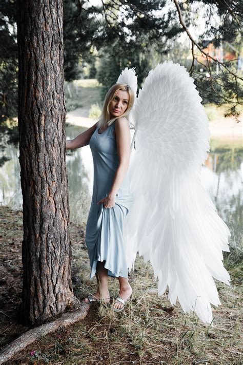 Angel Wings Costume Adult Cosplay Sexy Valentine Wedding White Etsy