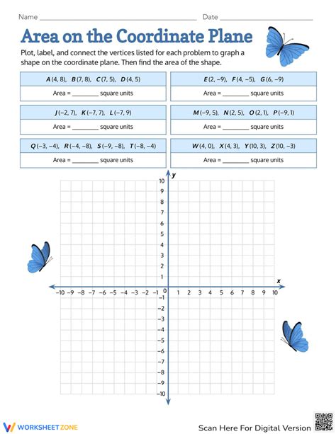 Area On The Coordinate Plane Worksheet